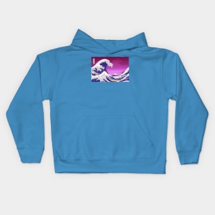 Pink Great Wave Kids Hoodie